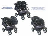 Tri Mode Twin with optional Siesta toddler seats and bassinets