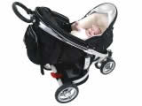 Lifestyle image of baby in Husssh Bassinet in Ion Pram